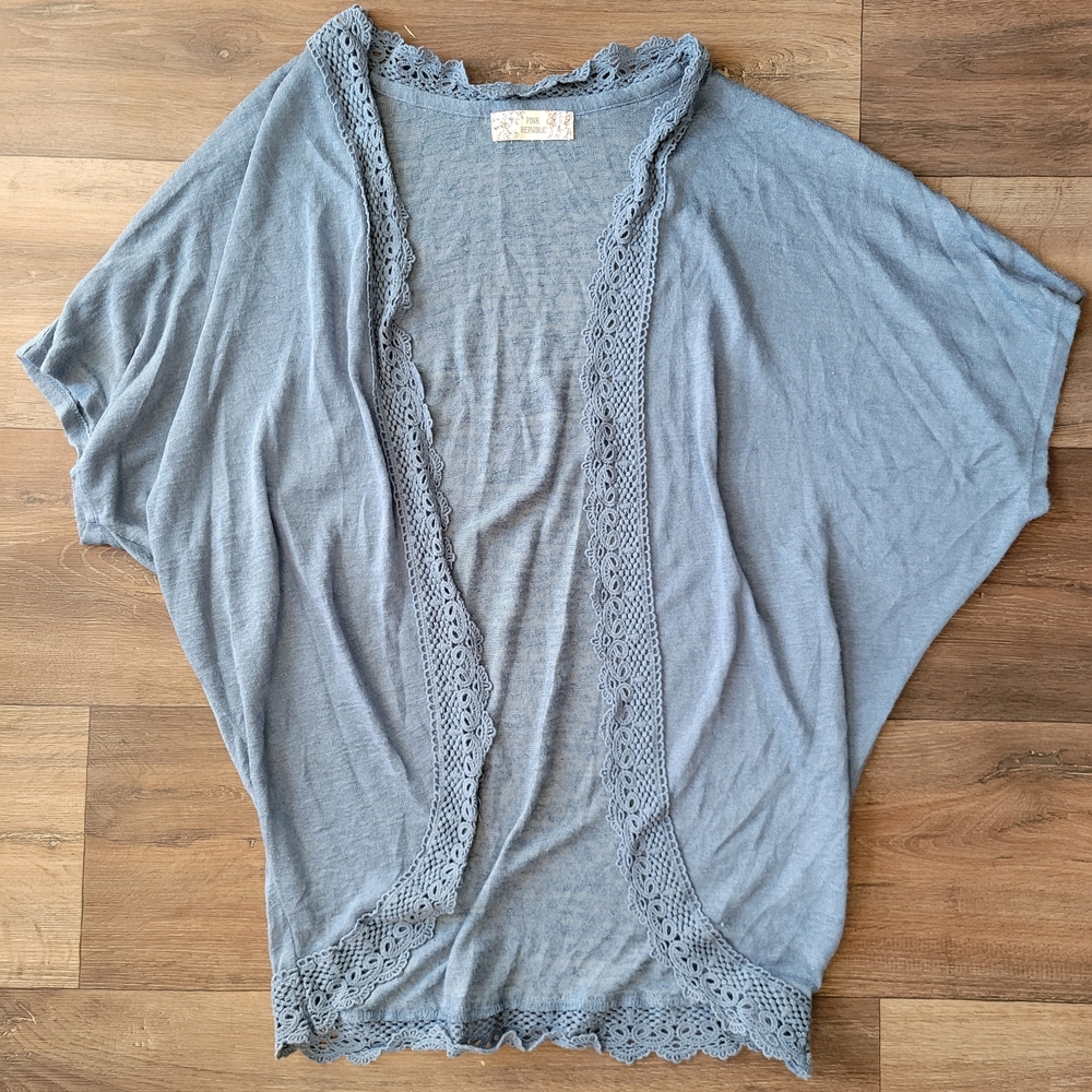Pink Republic Blue Textured Cardigan